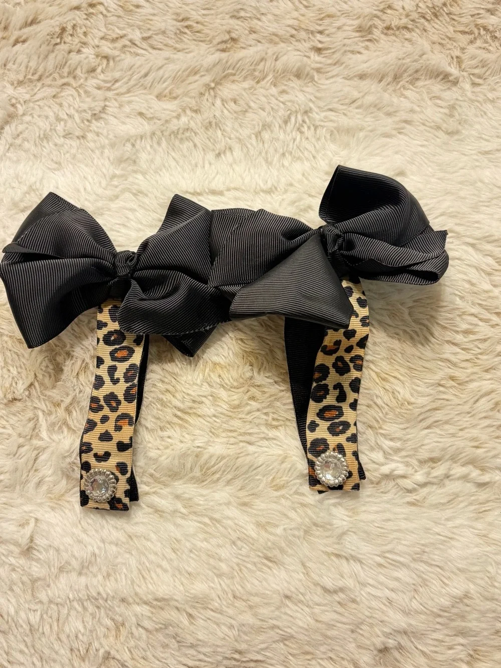 Leopard Black boot Bows magnetic